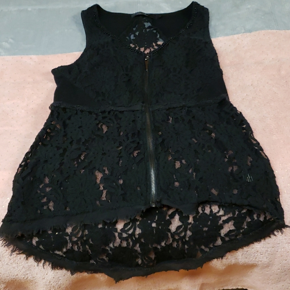 BKE Boutique black lace tank